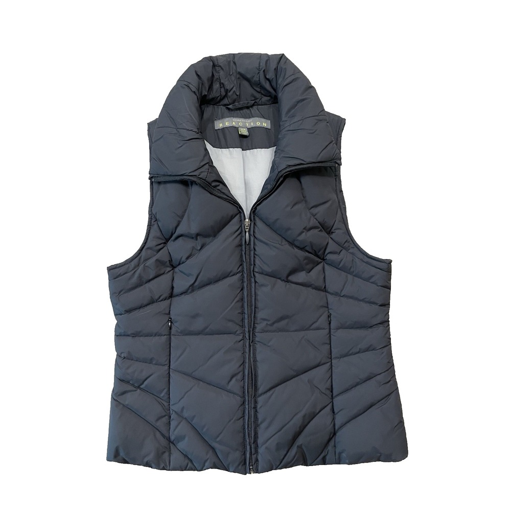 Kenneth Cole Reaction Women's Down Puffer‎ Vest Black M Full Zip Gorpcore